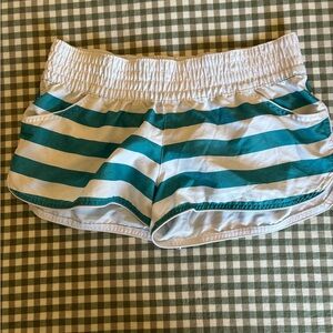 Xhilaration Teal and White Striped Swim Coverup Shorts